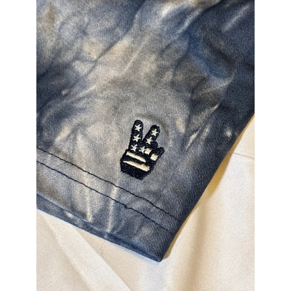 Junk Food Tie Dye‎ Shorts Drawstring Waist Peace Sign Logo, Blue, Size S, NWT